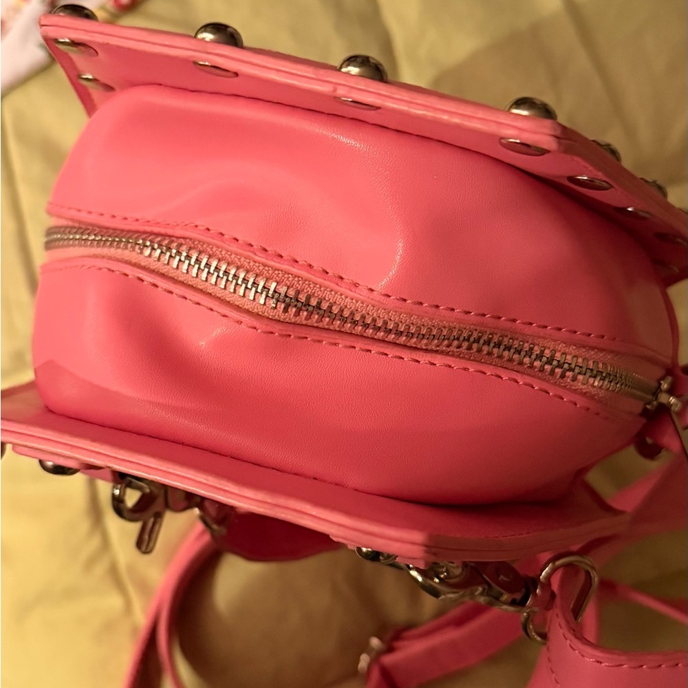Dolls Kill Pink Coffin Crossbody Bag with Skull - Picture 7 of 9